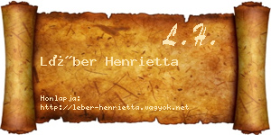 Léber Henrietta névjegykártya